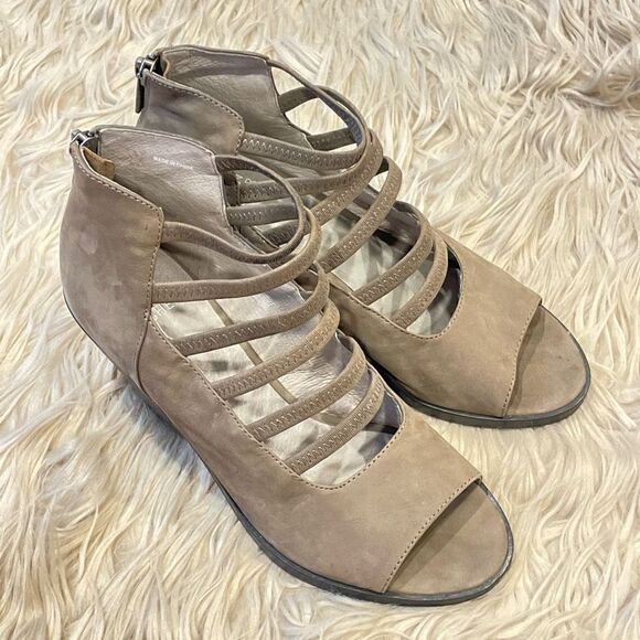 Eileen Fisher strappy peeptoe booties size 7 - Picture 2 of 10